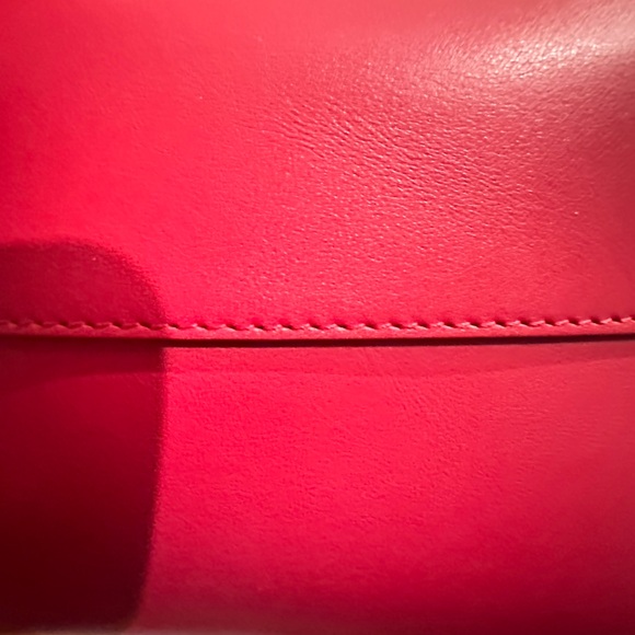 šNEW-HTF MANSUR GAVRIEL RED *CALF-LEATHER* MINI-BUCKET BAG (*Calf>Veg Tanned*) - Picture 15 of 16